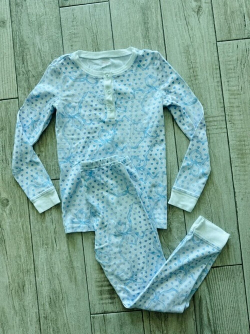 RARE NWOT LOVESHACK FANCY x ROLLER RABBIT BLUE BOW RIBBON PJ SET Kids